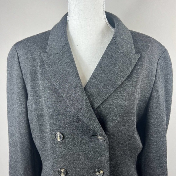 Emanuel Ungaro Double Breasted Wool Blazer Jacket Size 10/44 Knit - Picture 2 of 15